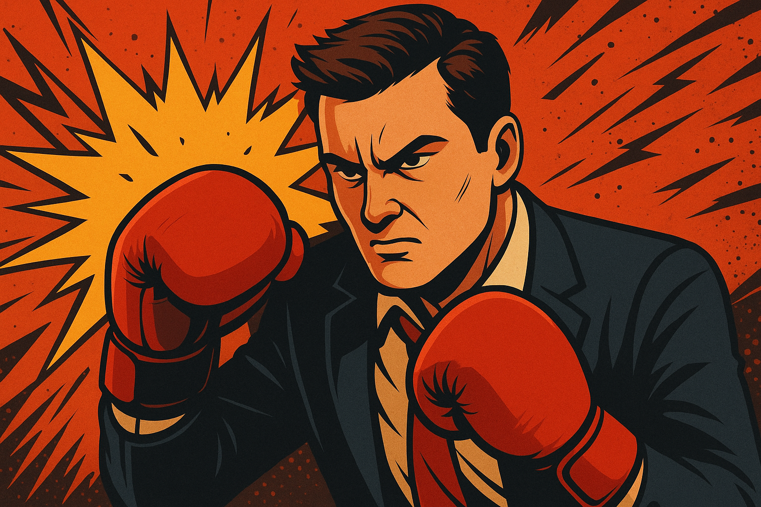 Mann mit Boxhandschuhen als Symbol für persönliche Transformation