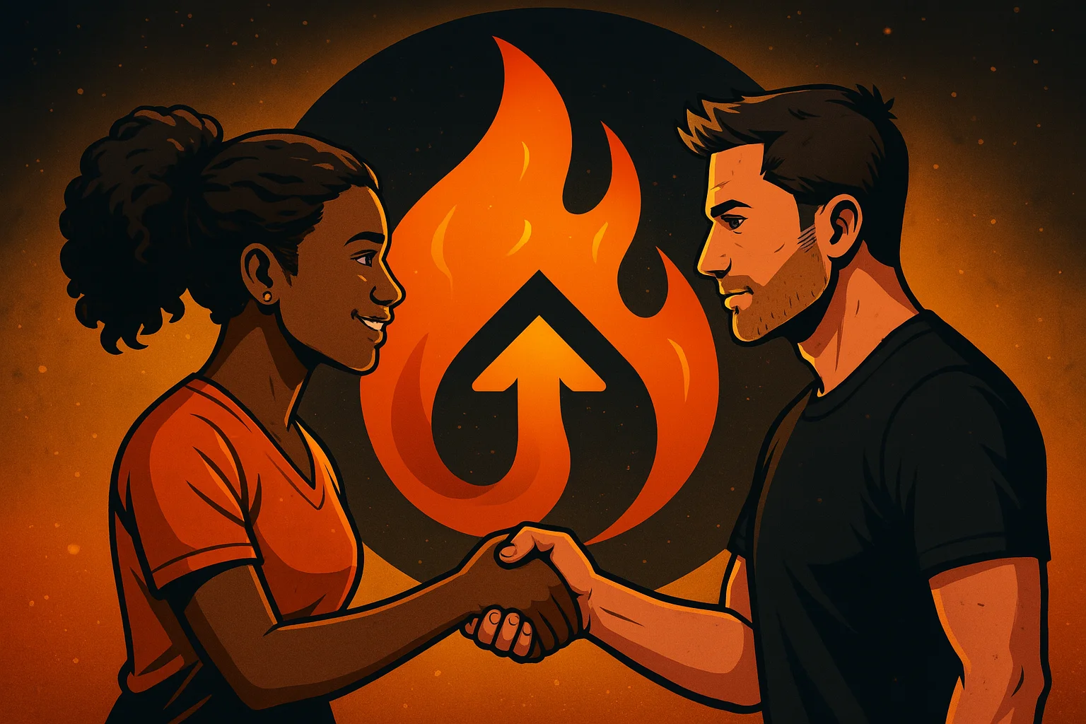 „Illustration von Menschen, die gemeinsam Persönlichkeitsentwicklung und Wachstum symbolisieren | RefireYourMind“